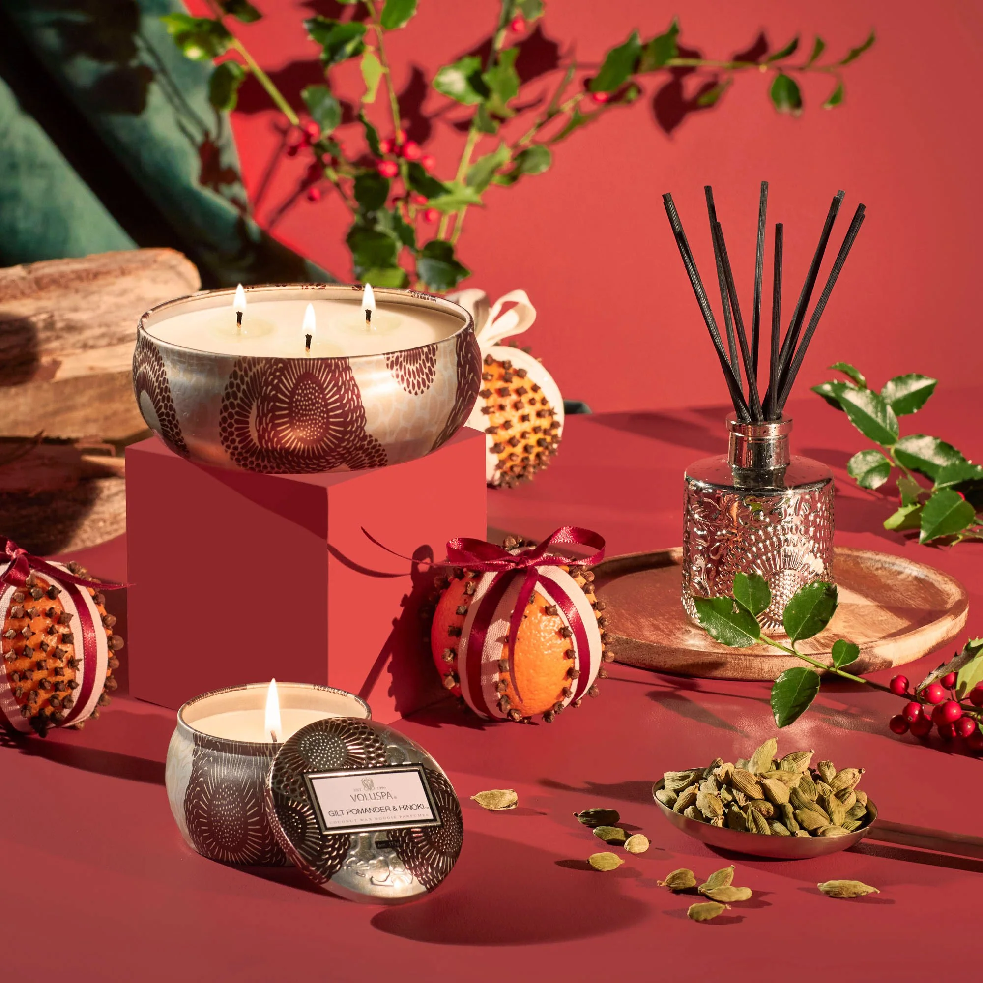 Gilt Pomander & Hinoki - Mini Tin Candle - Image 3