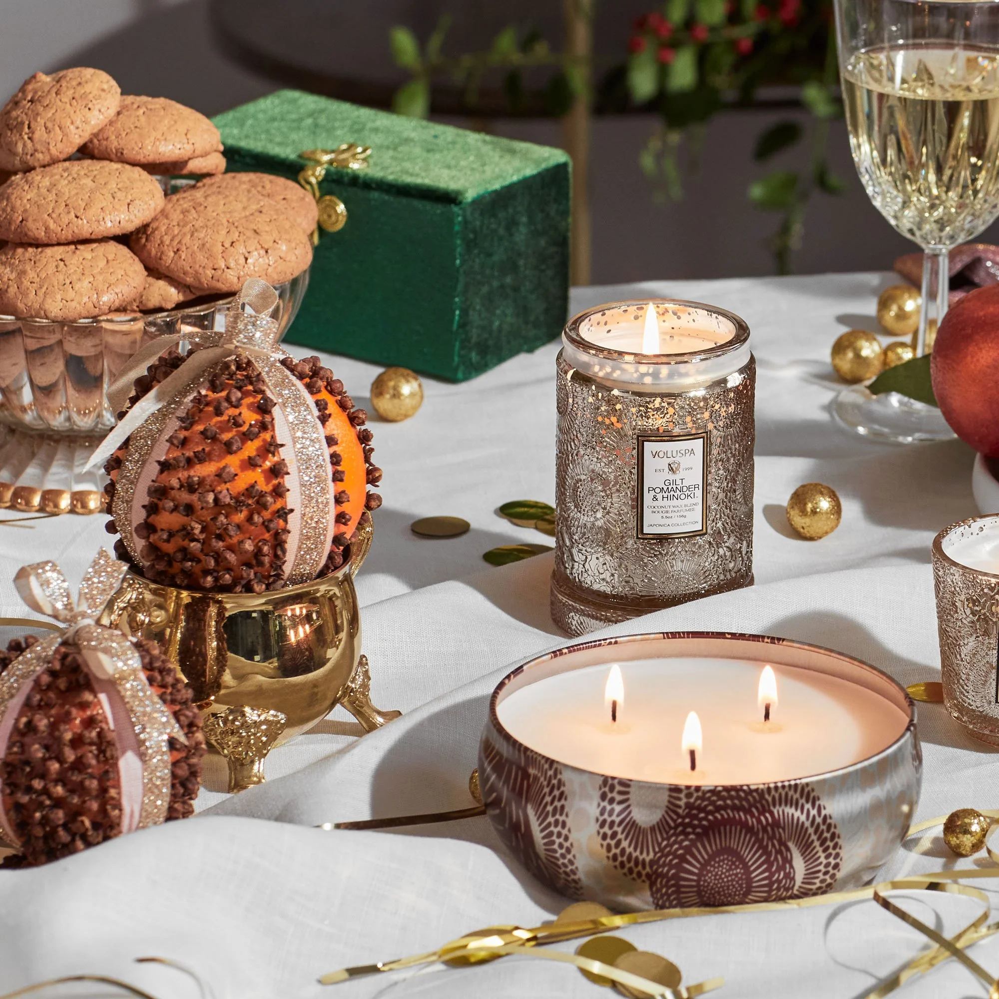 Gilt Pomander & Hinoki - Small Jar Candle - Image 4