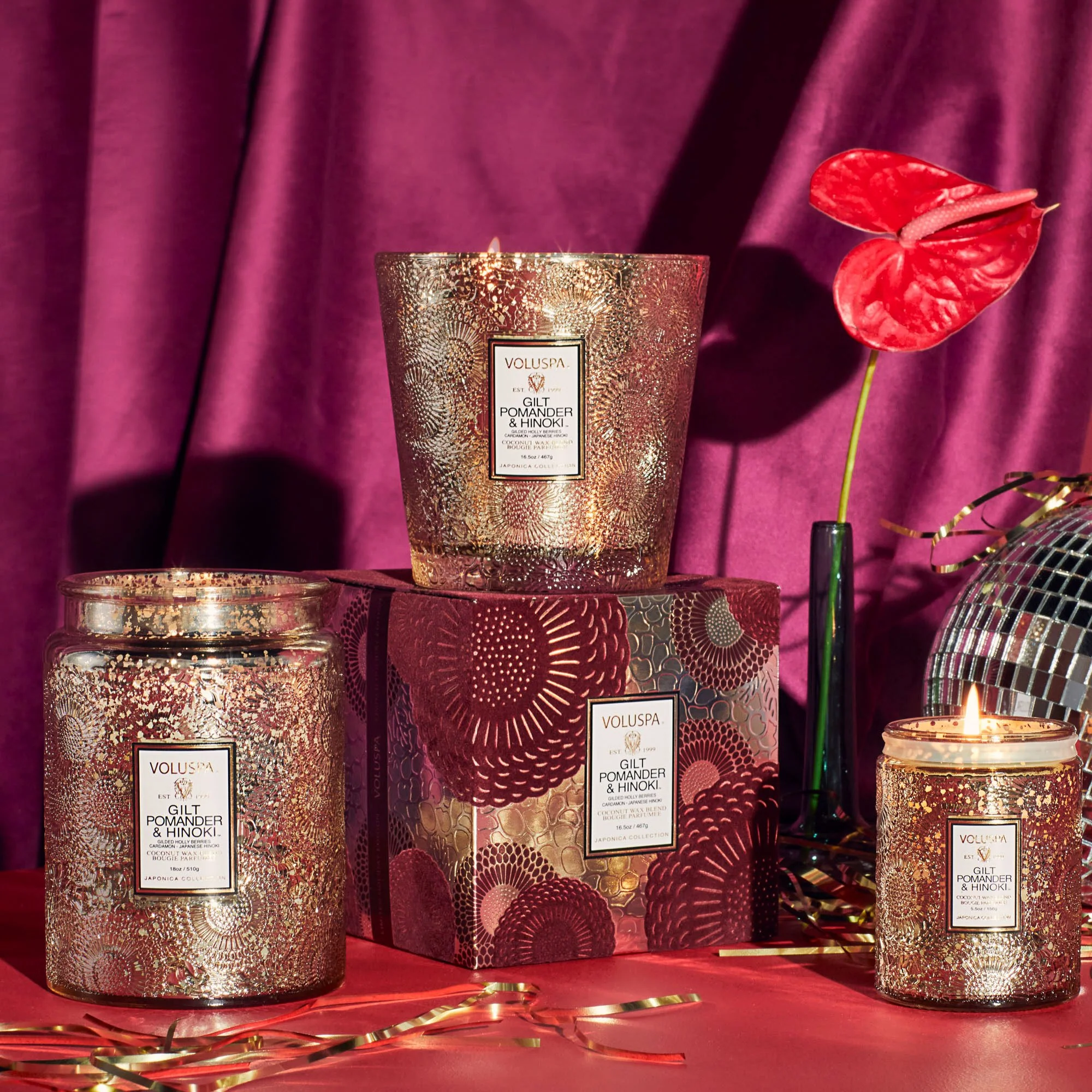 Gilt Pomander & Hinoki - Small Jar Candle - Image 5