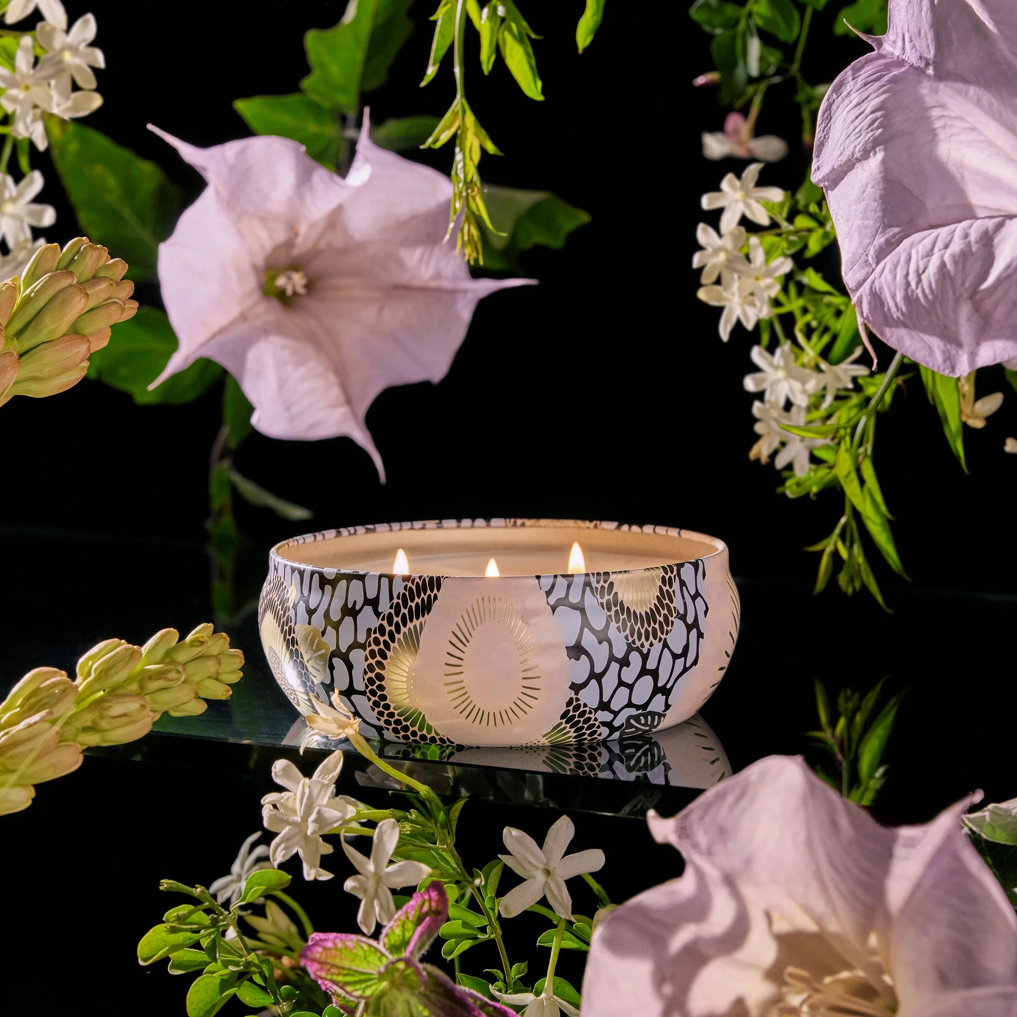 Jasmine Midnight Blooms - 3 Wick Tin Candle - Image 2
